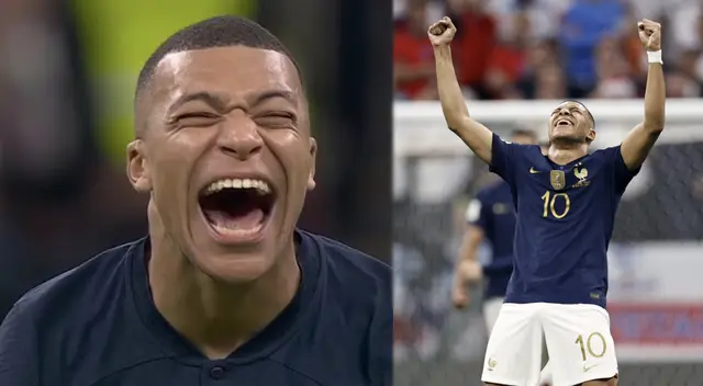 Mbappé celebró con mucha fuerza la clasificación.