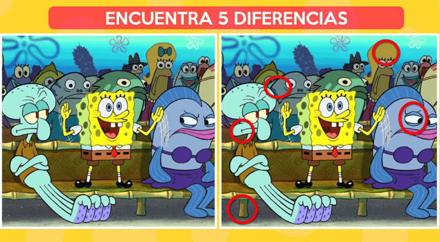 Demuestra que eres el fan número uno de Bob Esponja poniendo al límite tus sentidos visuales con este reto. | Fuente: Adivina Quiz.