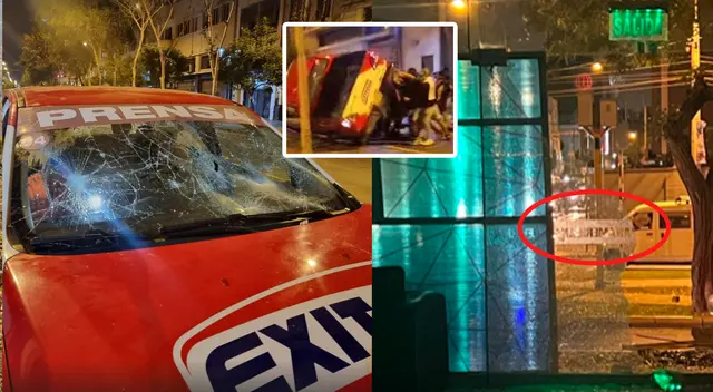 Manifestantes atacaron los estudios de Panamericana, Canal N y América Tv.