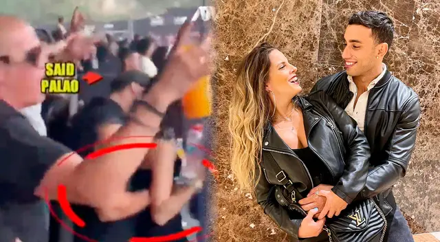 Said Palao es captado tomando por la cintura a una joven mientras que le habla al oído.