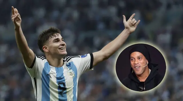 Ronaldinho reaccionó al gol de Julián Álvarez a Croacia