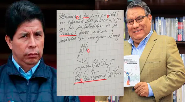 El docente no dudó en corregir los errores que cometió Pedro Castillo en su carta.