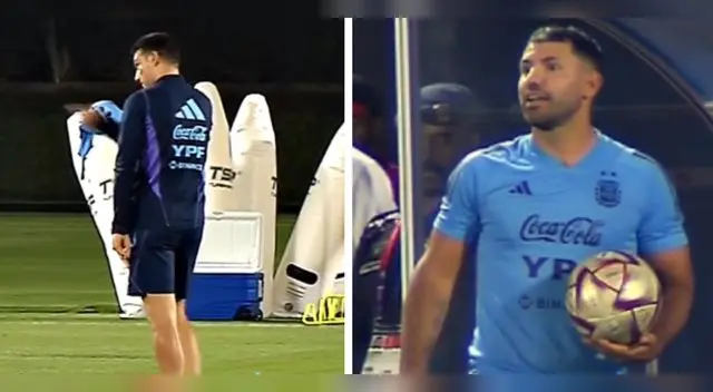 'Kun' Agüero visitó el entrenamiento de sus amigos con miras a la final del Mundial Qatar 2022