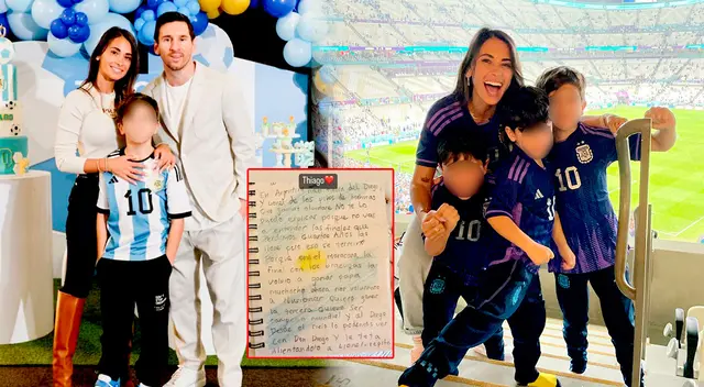 Thiago, hijo mayor de Messi y Antonela Roccuzzo, escribió de puño y letra el tema 'Muchachos, ahora nos volvimos a ilusionar'