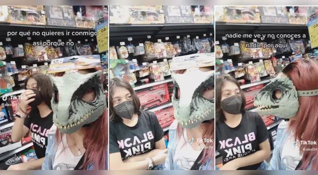 Viral: Joven impacta al hacer las compras con una peculiar máscara