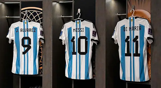Así luce el camerino de Argentina previo a la final ante Francia