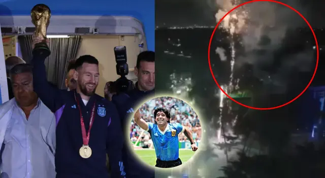Maradona aparece en festejos de Argentina campeón