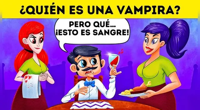 Acertijo visual EXTREMO: ¿Podrás adivinar quién es una vampira? Acertijo visual EXTREMO: ¿Podrás adivinar quién es una vampira?