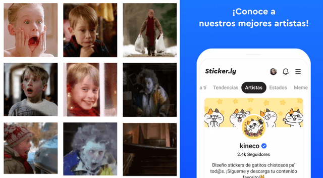 En la aplicación Sticker.ly puedes compartir tu propia colección personalizada de stickers. | Fuente: Composición Líbero.