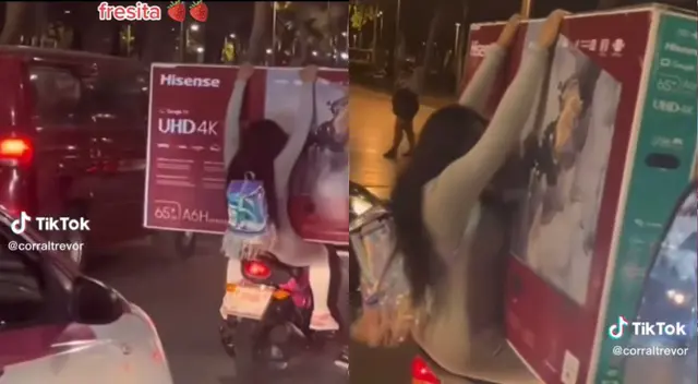 Una pareja protagonizó una peculiar acción en una avenida.