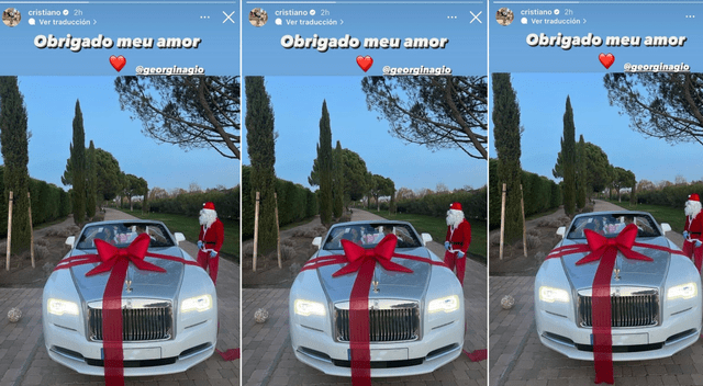No es la primera vez que Georgina sorprende a Cristiano con un lujoso auto como regalo. | Fuente: Composición Líbero.