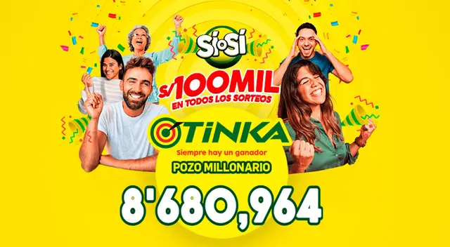 Tinka sorteó más de 8 millones de soles el último domingo 25 de diciembre. Tinka sorteó más de 8 millones de soles el último domingo 25 de diciembre.