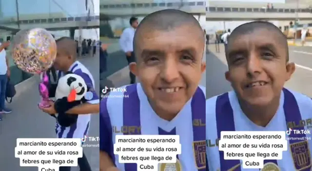 El cómico ambulante llegó al aeropuerto Jorge Chávez para recibir a su gran amor.