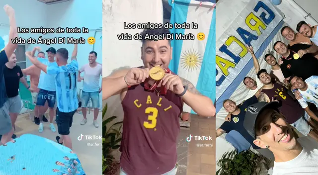 El 'Fideo' recibió los aplausos de los internautas por su sencillez para compartir con sus amigos del barrio en el que creció.