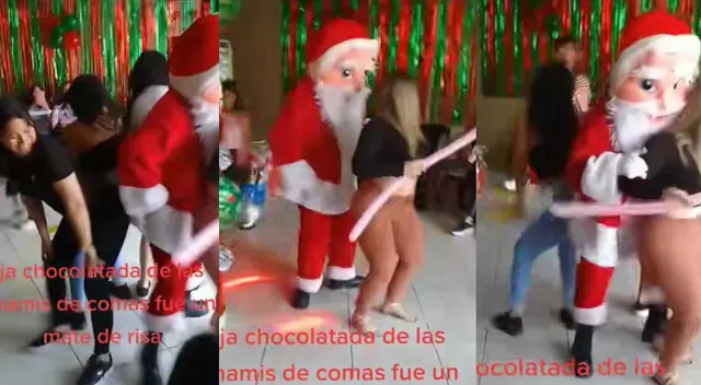 'Papá Noel' terminó 'perreando' con madres de familia en plena chocolatada 'Papá Noel' terminó 'perreando' con madres de familia en plena chocolatada