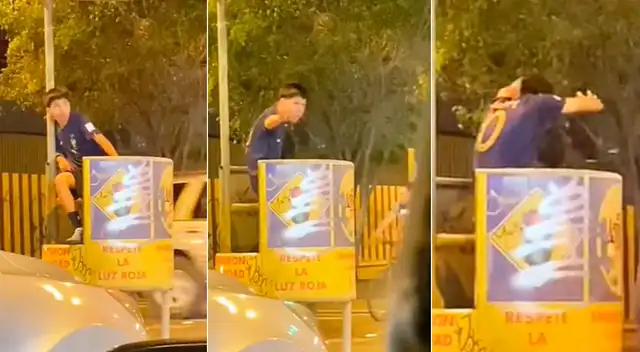 Joven osado hace de policía de tránsito y 'dirige' el tránsito vehicular en Lima - VIDEO Joven osado hace de policía de tránsito y 'dirige' el tránsito vehicular en Lima - VIDEO