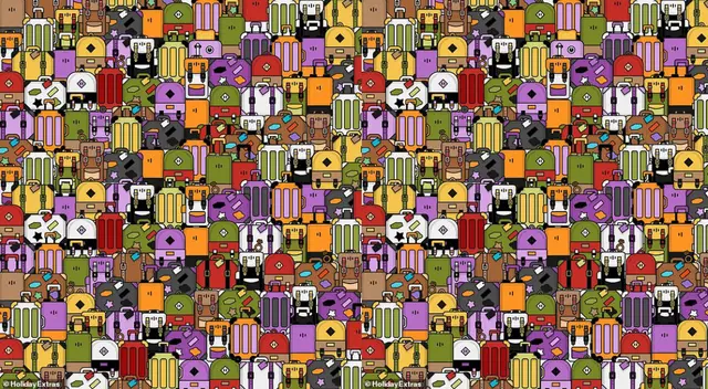 Entre la multitud de maletas, hay una tostadora escondida. ¿Lograrás hallarla en instantes?