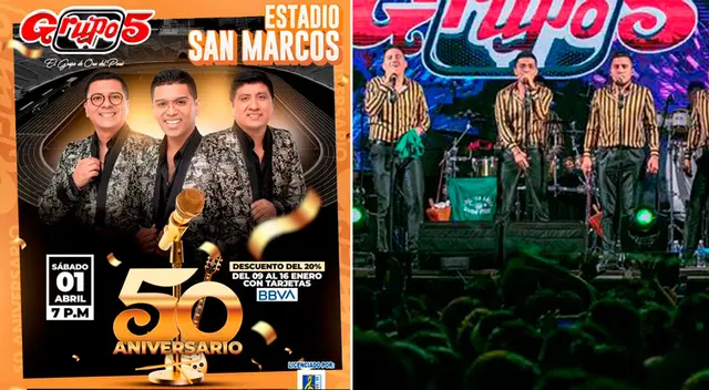 Entradas para ver al Grupo 5 ya están disponibles, por su 'show' estelar de su 50 aniversario