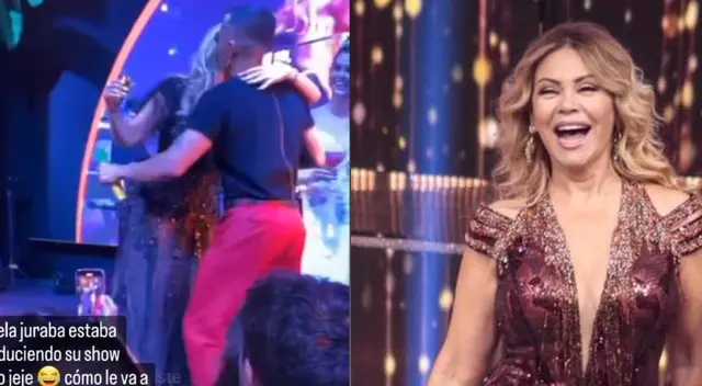 Gisela Válcarcel le pide un beso a Mike Bahía en boda de Brunella y Richard Acuña