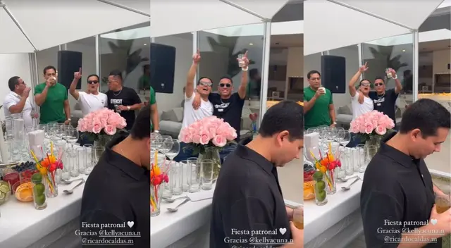 El jugador peruano asistió a la boda de sus amigos Brunella y Richard, además gozó junto al empresario trujillano.