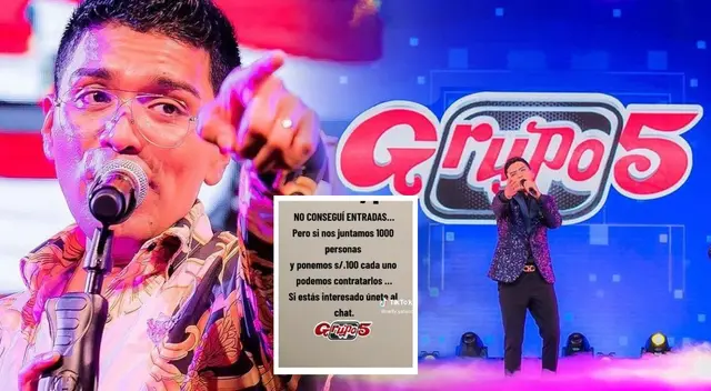 Fanática de Grupo 5 inicia campaña para contratar a la agrupación.