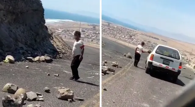 Uno de los conductores grabó a escondidas la buena acción del menor.