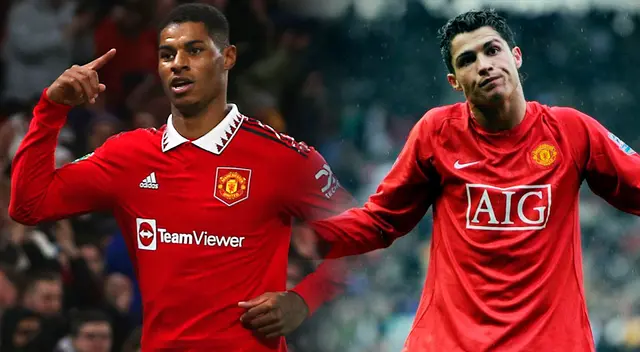 Marcus Rashford se ha vuelto una figura en los 'Red Devils', por lo que no se siente la ausencia de Cristiano Ronaldo. Foto: Manchester United / EFE / Composición Líbero