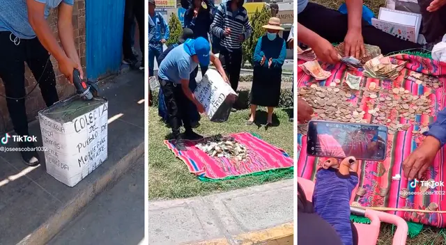 Dentro de una caja, las personas dejaron billetes y monedas de diferentes cantidades. Dentro de una caja, las personas dejaron billetes y monedas de diferentes cantidades.