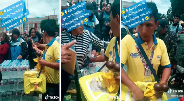 Los manifestantes le agradecieron al helado con fuertes aplausos.