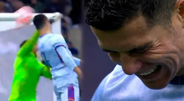 Cristiano Ronaldo terminó adolorido tras el puñete de Keylor Navas
