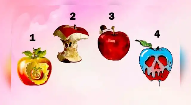 Piensa sabiamente y escoge la manzana que más te guste para que puedas conocer más sobre ti.