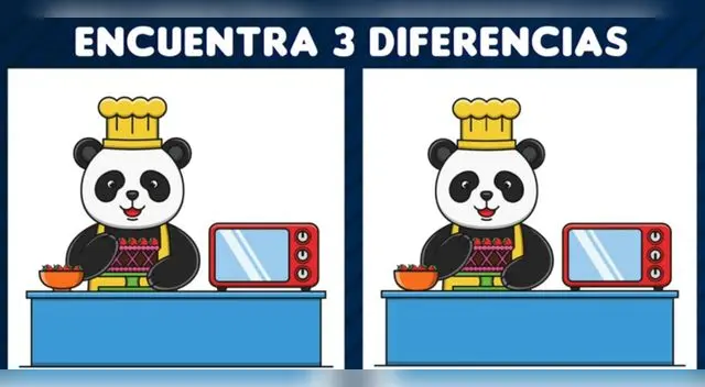 Encuentra las 3 diferencias entre los ositos pandas: ¿Podrás consagrarte como un genio?