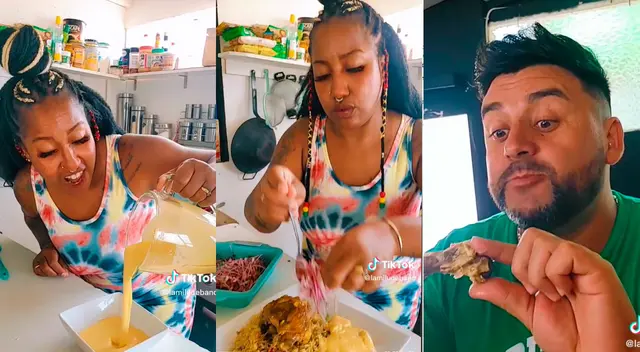 Chileno disfrutó del arroz con pollo que le preparó su pareja.