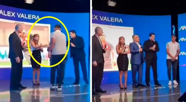 Paco Bazán trató de controlar la situación y se colocó al costado del jugador peruano. Paco Bazán trató de controlar la situación y se colocó al costado del jugador peruano.