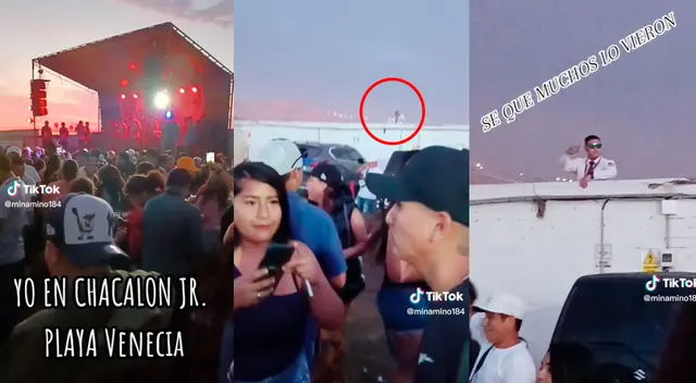 Agente de seguridad saca los 'pasos prohibidos' en pleno concierto de Chacalón Jr. en Playa Venecia. Agente de seguridad saca los 'pasos prohibidos' en pleno concierto de Chacalón Jr. en Playa Venecia.