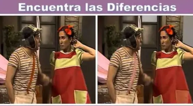 Halla las 4 diferencias entre el Chavo y la Popis en 7 segundos.