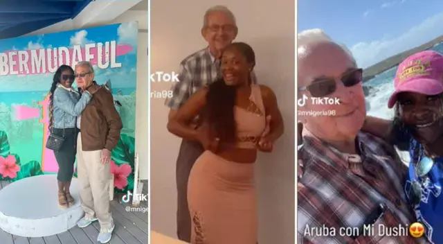 Mujer de 24 años se muestra feliz en TikTok con su esposo de 85.