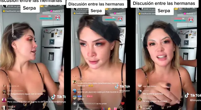 Claudia y Gabriela Serpa protagonizaron una fuerte discusión en una trasmisión en vivo.
