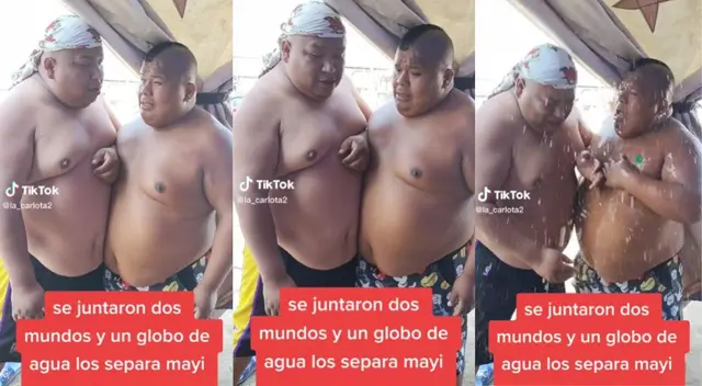 Los artistas callejeros fueron separados con un globo en su rostro.