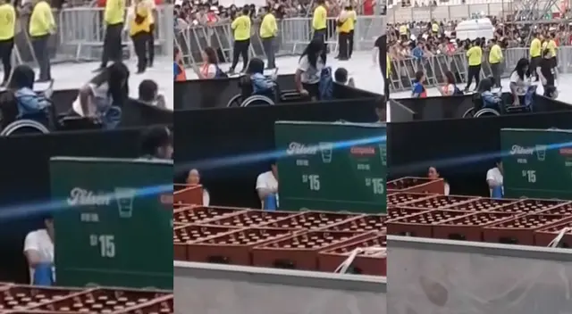 Mujer en silla de ruedas se para en medio de show de Romeo Santos