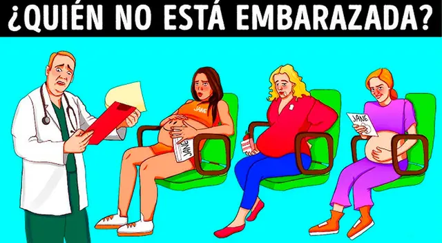 Encuentra en pocos segundos a la mujer que no está embarazada Encuentra en pocos segundos a la mujer que no está embarazada