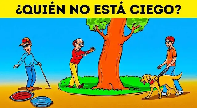 Acertijo: ¿Cuál de ellos no está realmente ciego? Tienes 5 segundos para descubrirlo Acertijo: ¿Cuál de ellos no está realmente ciego? Tienes 5 segundos para descubrirlo