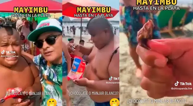 El popular 'Meee' llegó a la playa para venderr chocolates y el Chino Risas quiso arruinarle el 'negocio'.