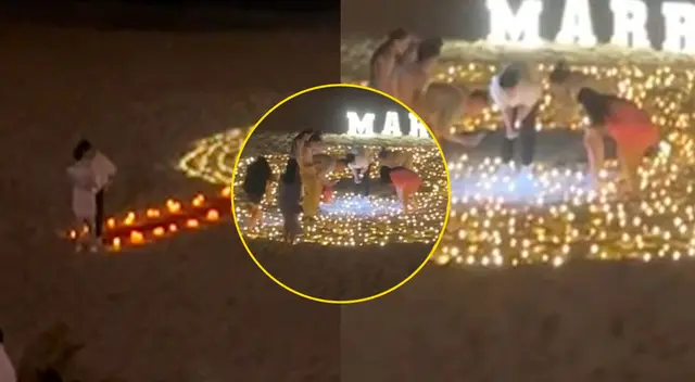 Preparó propuesta de boda, se le cae el anillo y no logra hallarlo a la orilla del mar - VIDEO Preparó propuesta de boda, se le cae el anillo y no logra hallarlo a la orilla del mar - VIDEO