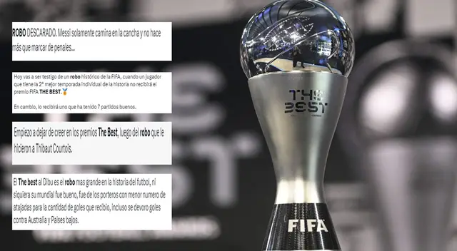 Comentarios negativos por el Premio The Best