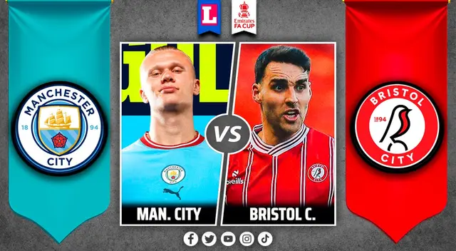 Manchester City vs. Bristol City EN VIVO: horario y canal de TV para ver FA Cup.