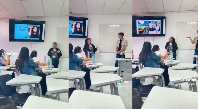 La joven alumna quedó puesta al descubierto por su amigo, quien la delató delante de todo el salón.
