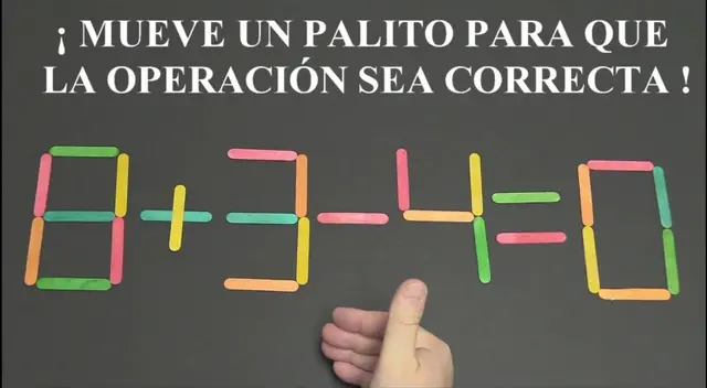 Mueve un palito y soluciona el acertijo en 7 segundos