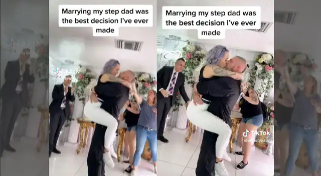 Joven mujer se casa con su padrastro y las reacciones no faltaron. Joven mujer se casa con su padrastro y las reacciones no faltaron.