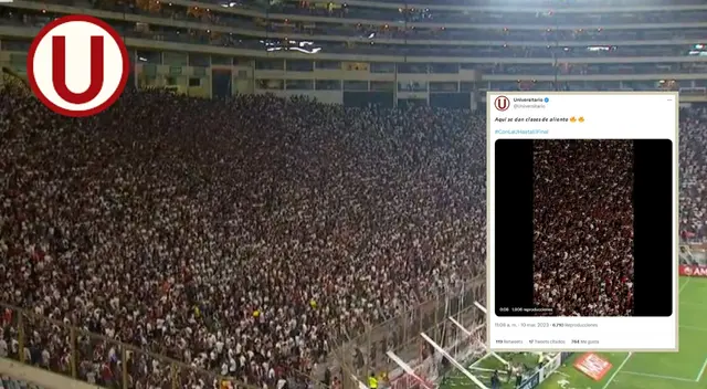 Universitario presumió aliento de sus hinchas en redes sociales.